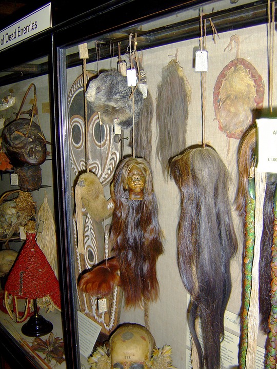 Tsansas on display in a museum.